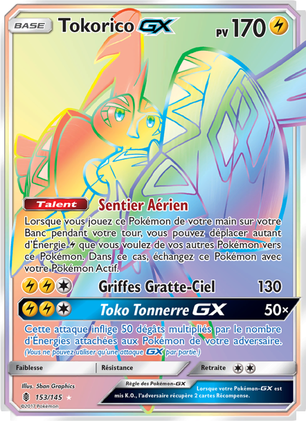 Tokorico GX 153 — Guardians Rising (French Pokémon TCG card)
