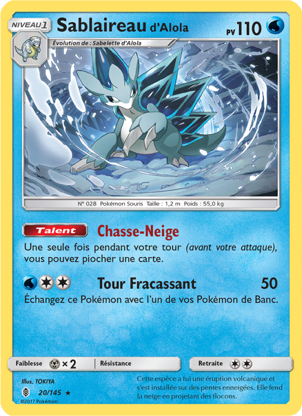 Sablaireau d’Alola 20 — Guardians Rising (French Pokémon TCG card)