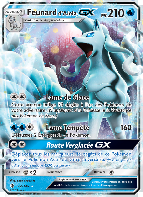 Feunard d’Alola GX 22 — Guardians Rising (French Pokémon TCG card)
