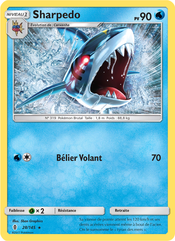 Sharpedo 28 — Guardians Rising (French Pokémon TCG card)