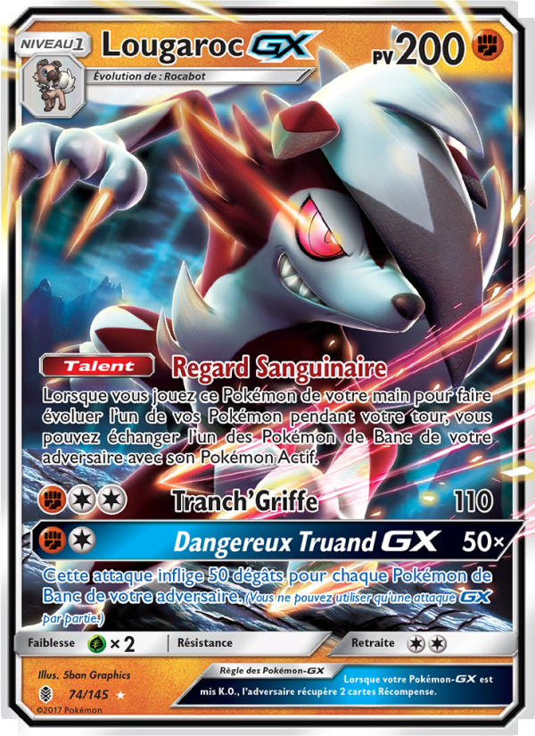 Lougaroc GX 74 — Guardians Rising (French Pokémon TCG card)