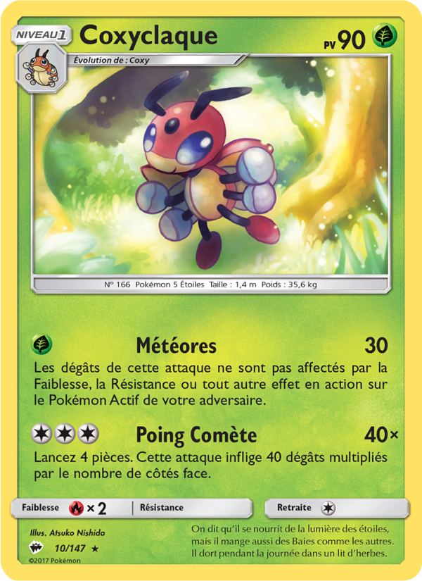 Coxyclaque 10 — Burning Shadows (French Pokémon TCG card)