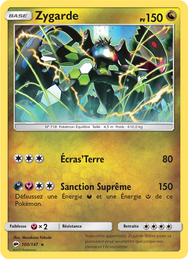 Zygarde 100 — Burning Shadows (French Pokémon TCG card)