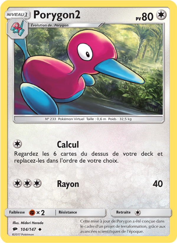 Porygon2 104 — Burning Shadows (French Pokémon TCG card)
