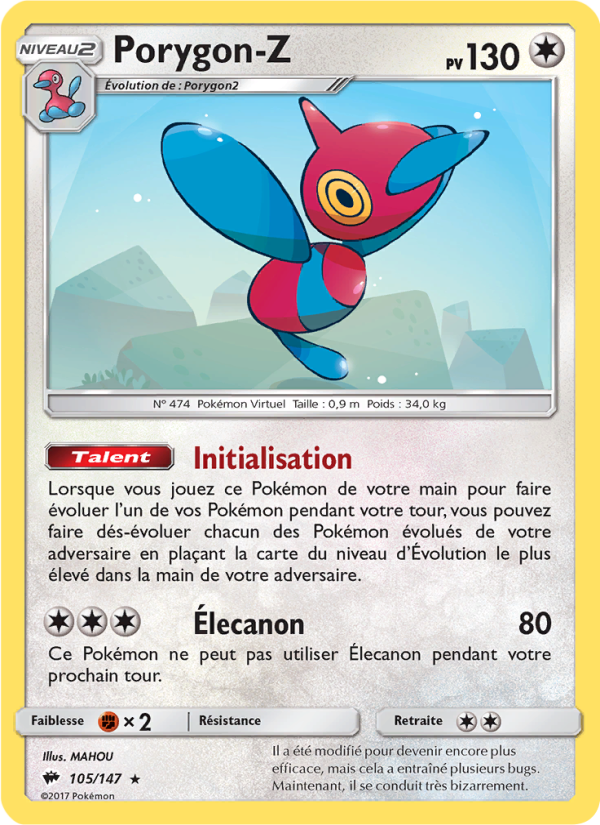 Porygon-Z 105 — Burning Shadows (French Pokémon TCG card)