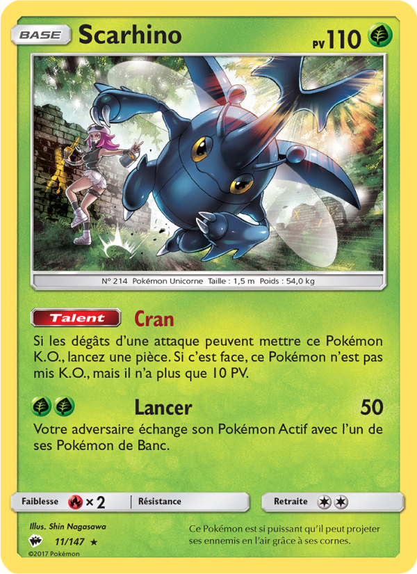 Scarhino 11 — Burning Shadows (French Pokémon TCG card)