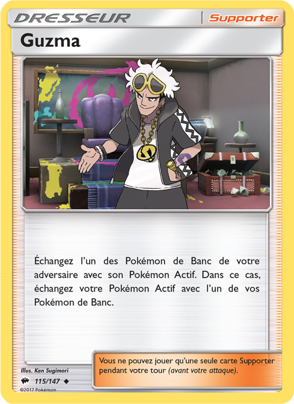 Guzma 115 — Burning Shadows (French Pokémon TCG card)