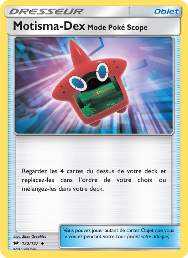 Motisma-Dex – Mode Poké Scope 122 — Burning Shadows (French Pokémon TCG card)
