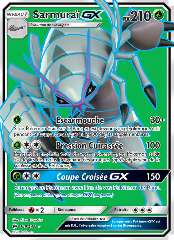 Sarmuraï GX 129 — Burning Shadows (French Pokémon TCG card)