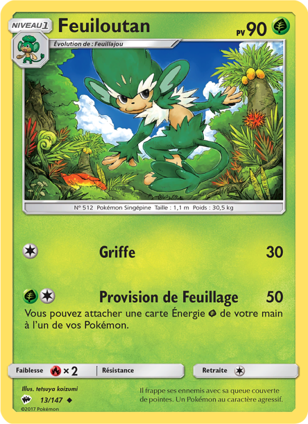 Feuiloutan 13 — Burning Shadows (French Pokémon TCG card)