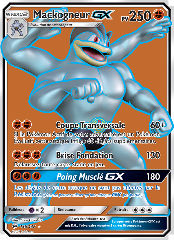 Mackogneur GX 135 — Burning Shadows (French Pokémon TCG card)