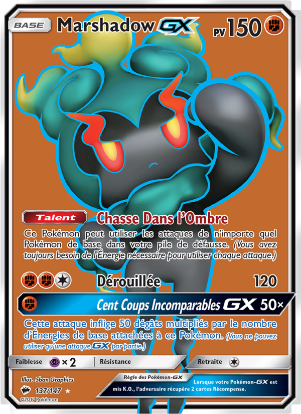 Marshadow GX 137 — Burning Shadows (French Pokémon TCG card)