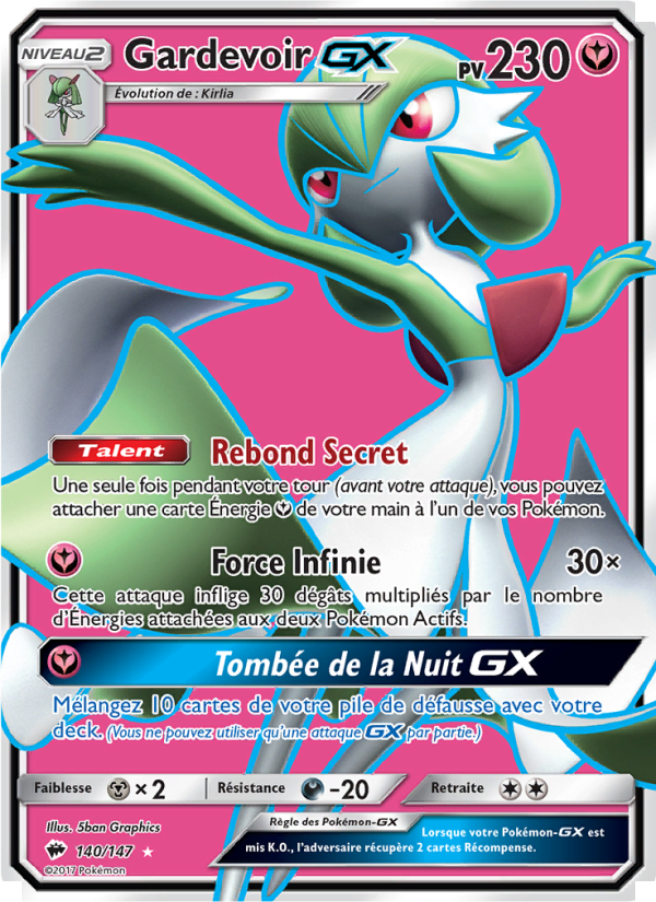 Gardevoir GX 140 — Burning Shadows (French Pokémon TCG card)