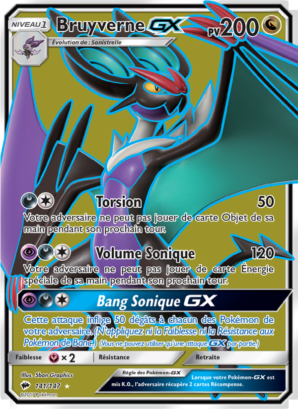 Bruyverne GX 141 — Burning Shadows (French Pokémon TCG card)