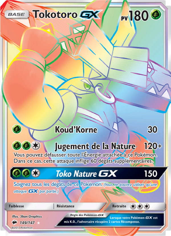 Tokotoro GX 149 — Burning Shadows (French Pokémon TCG card)