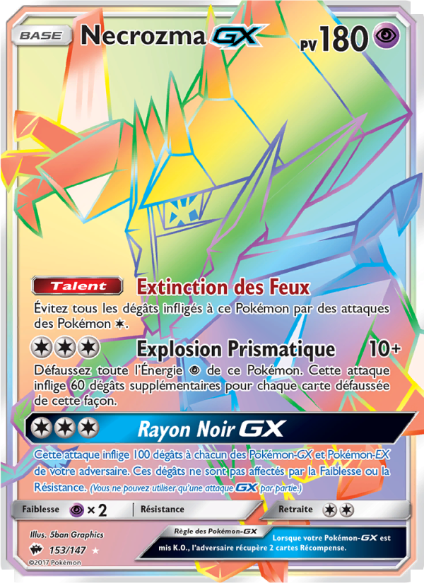 Necrozma GX 153 — Burning Shadows (French Pokémon TCG card)