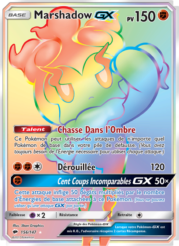 Marshadow GX 156 — Burning Shadows (French Pokémon TCG card)