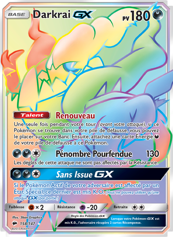 Darkrai GX 158 — Burning Shadows (French Pokémon TCG card)