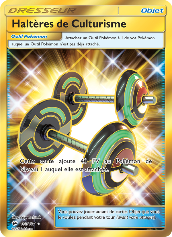 Haltères de Culturisme 161 — Burning Shadows (French Pokémon TCG card)