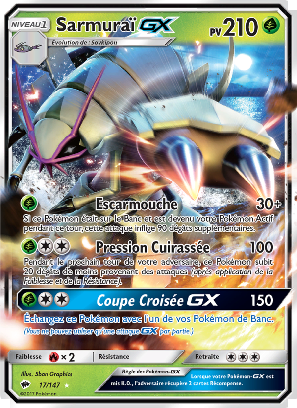 Sarmuraï GX 17 — Burning Shadows (French Pokémon TCG card)
