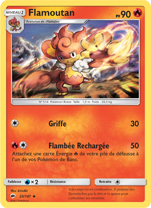 Flamoutan 23 — Burning Shadows (French Pokémon TCG card)