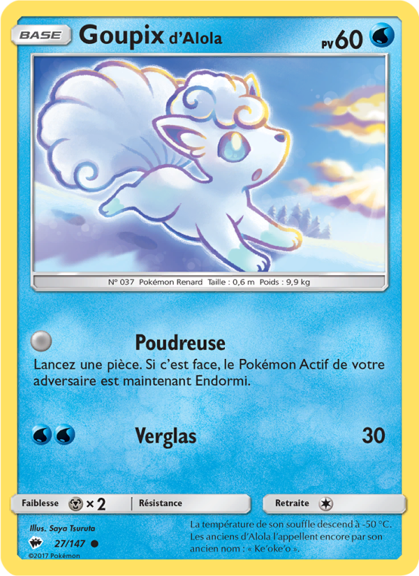 Goupix d’Alola 27 — Burning Shadows (French Pokémon TCG card)