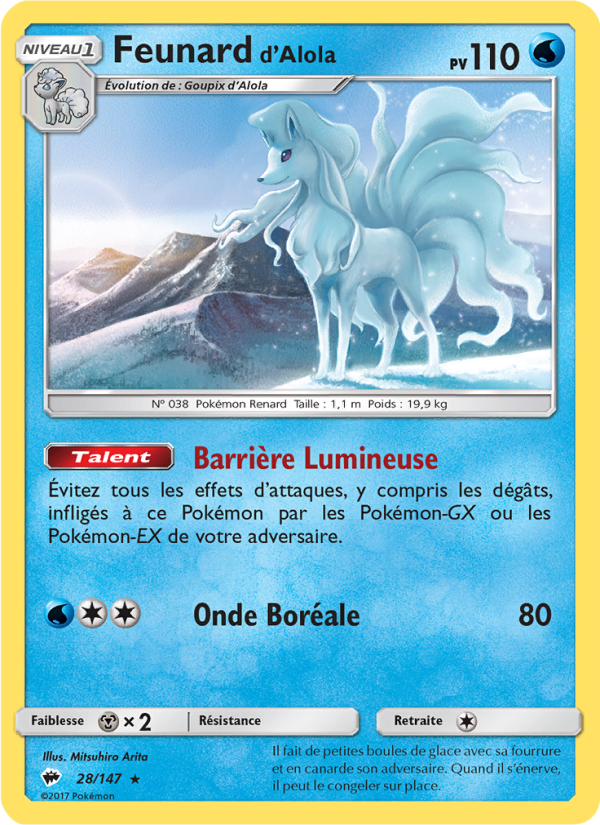 Feunard d’Alola 28 — Burning Shadows (French Pokémon TCG card)