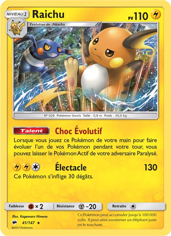 Raichu 41 — Burning Shadows (French Pokémon TCG card)