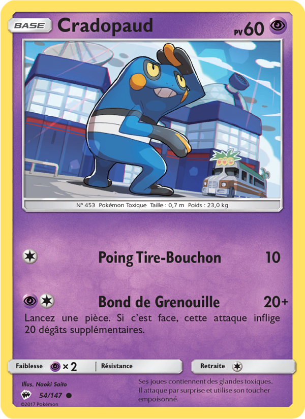 Cradopaud 54 — Burning Shadows (French Pokémon TCG card)