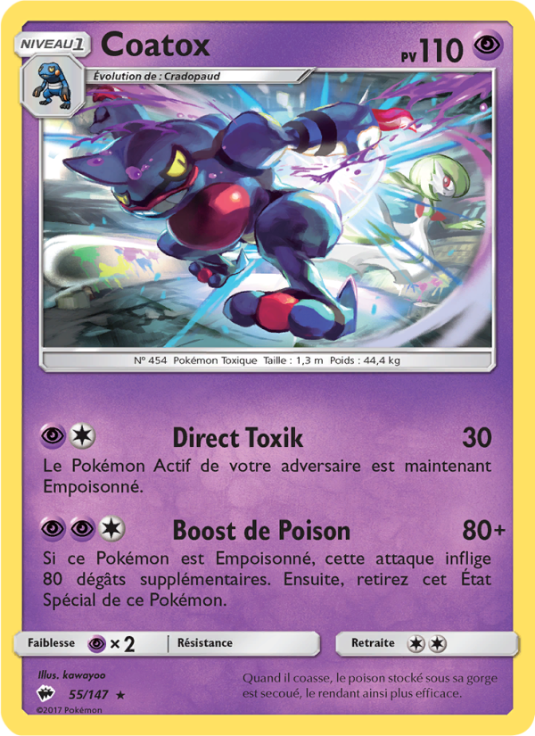 Coatox 55 — Burning Shadows (French Pokémon TCG card)
