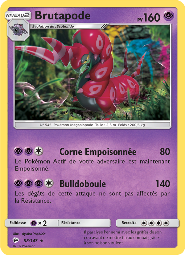 Brutapode 58 — Burning Shadows (French Pokémon TCG card)