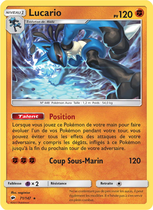 Lucario 71 — Burning Shadows (French Pokémon TCG card)