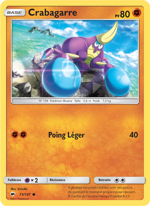 Crabagarre 73 — Burning Shadows (French Pokémon TCG card)