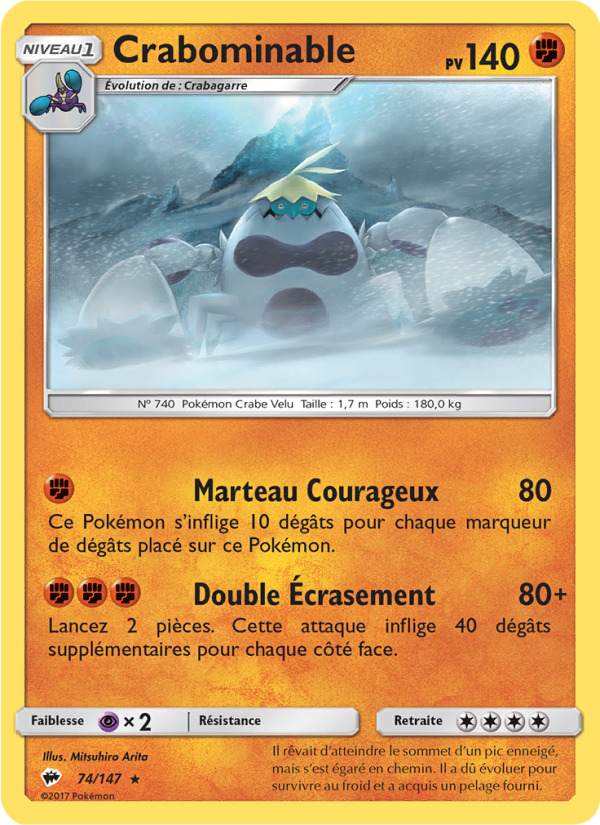 Crabominable 74 — Burning Shadows (French Pokémon TCG card)