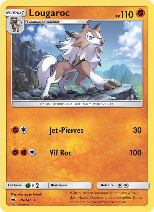 Lougaroc 76 — Burning Shadows (French Pokémon TCG card)