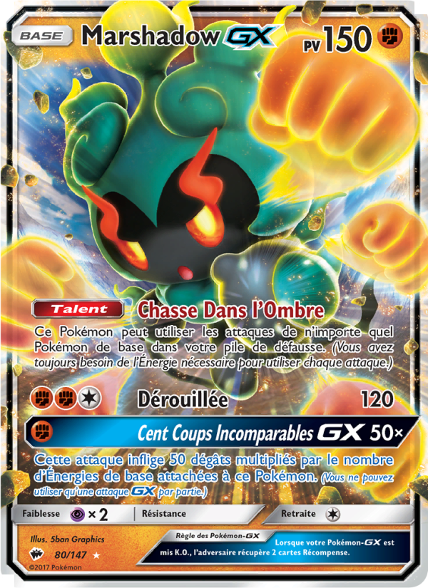 Marshadow GX 80 — Burning Shadows (French Pokémon TCG card)