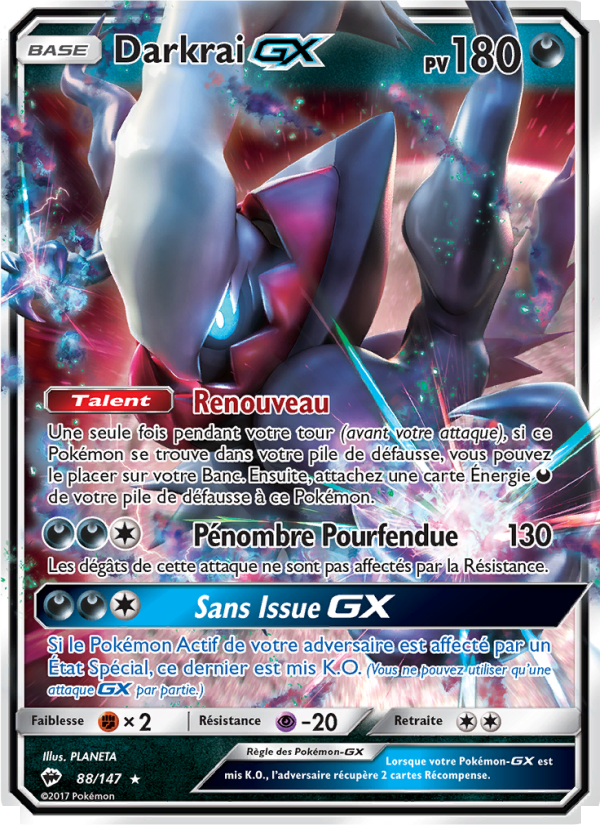 Darkrai GX 88 — Burning Shadows (French Pokémon TCG card)