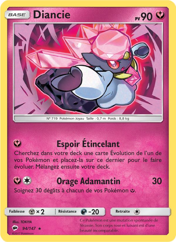 Diancie 94 — Burning Shadows (French Pokémon TCG card)