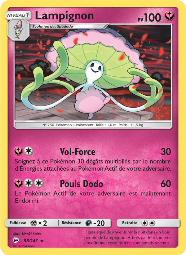 Lampignon 98 — Burning Shadows (French Pokémon TCG card)