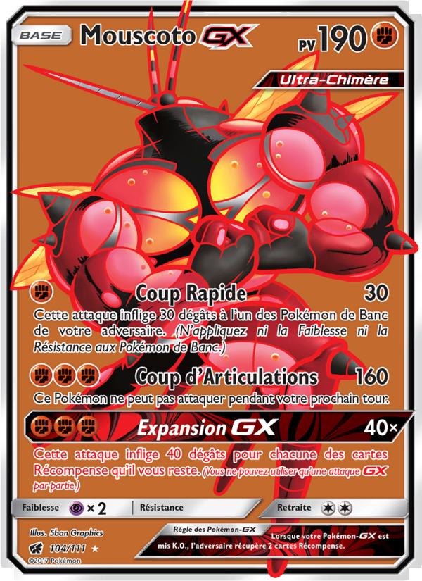 Mouscoto GX 104 — Crimson Invasion (French Pokémon TCG card)