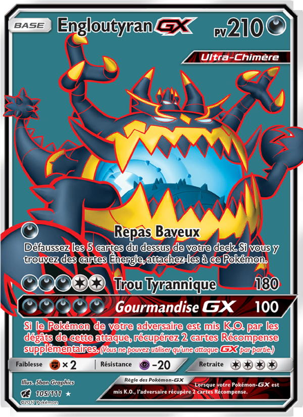 Engloutyran GX 105 — Crimson Invasion (French Pokémon TCG card)