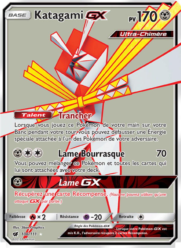 Katagami GX 106 — Crimson Invasion (French Pokémon TCG card)