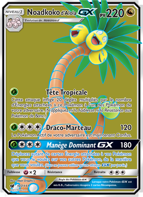 Noadkoko d’Alola GX 107 — Crimson Invasion (French Pokémon TCG card)