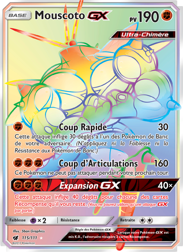 Mouscoto GX 115 — Crimson Invasion (French Pokémon TCG card)