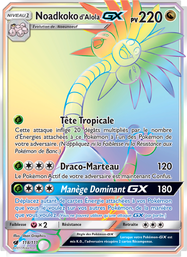 Noadkoko d’Alola GX 118 — Crimson Invasion (French Pokémon TCG card)