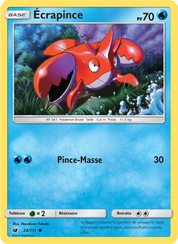 Écrapince 24 — Crimson Invasion (French Pokémon TCG card)