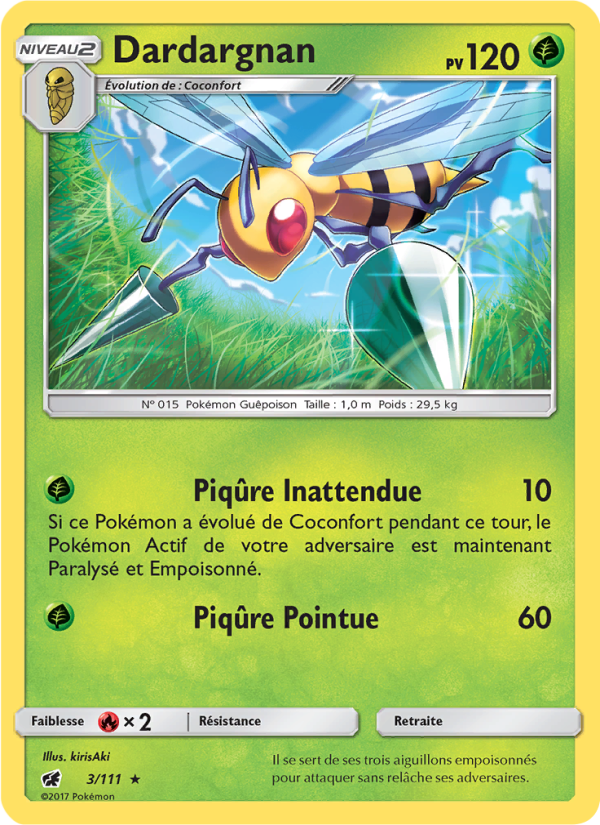 Dardargnan 3 — Crimson Invasion (French Pokémon TCG card)