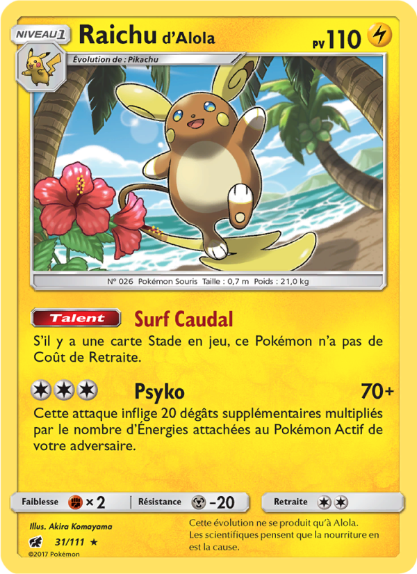 Raichu d’Alola 31 — Crimson Invasion (French Pokémon TCG card)