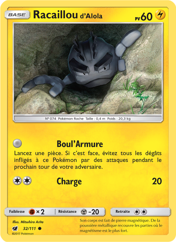 Racaillou d’Alola 32 — Crimson Invasion (French Pokémon TCG card)