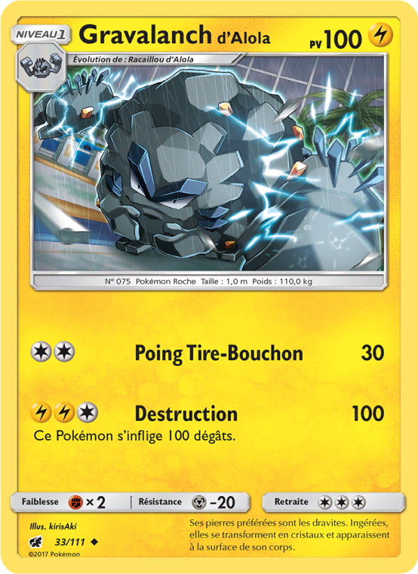 Gravalanch d’Alola 33 — Crimson Invasion (French Pokémon TCG card)